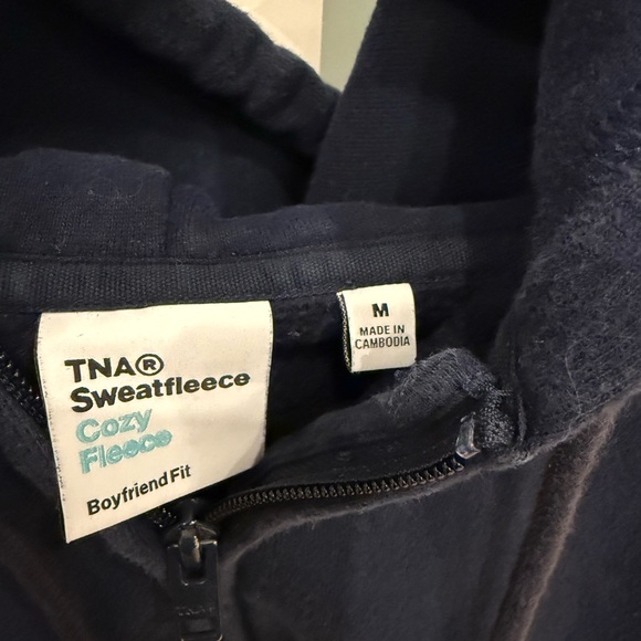 TNA Cozy Fleece Hoodie in Dark Blue - Picture 3 of 3